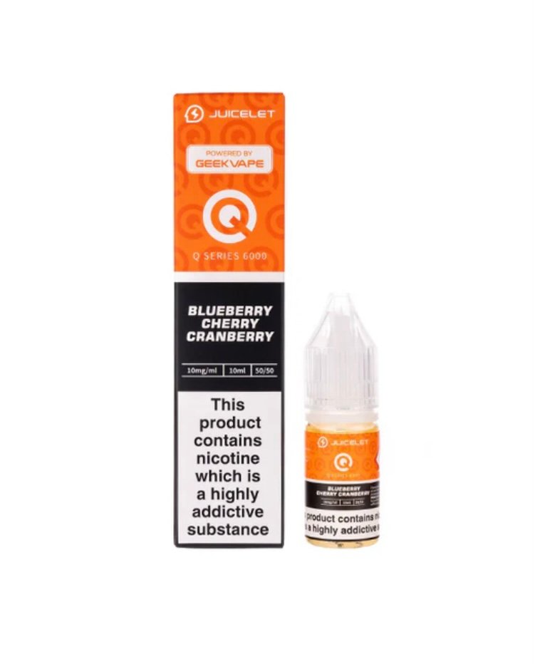 Blueberry Cherry Cranberry Q Series 6000 Nic Salt E-Liquid by Juicelet