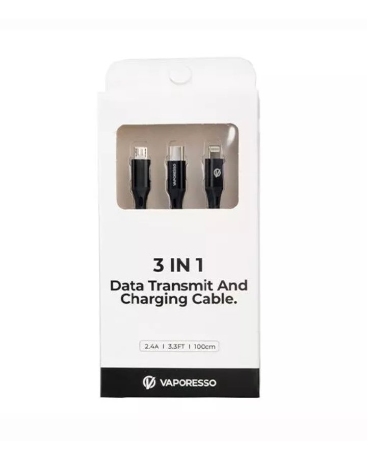 VAPORESSO 3 IN 1 DATA TRANSMIT & CHARGING CABLE