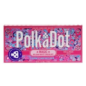 Pink Cheesecake PolkaDot Magic Mushroom Belgian White Chocolate 200mg Magic Per Piece