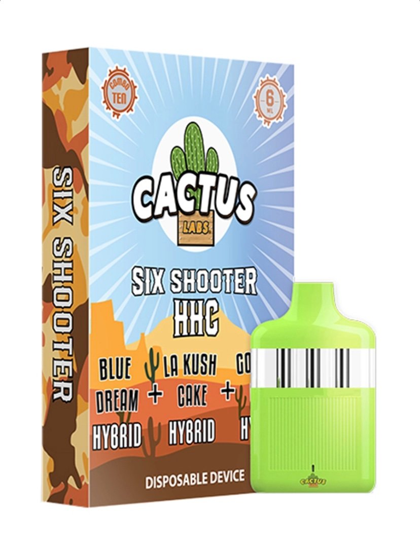 Blue Dream | LA Kush Cake | Gorilla Glue Cactus Labs Six Shooter HHC Disposable
